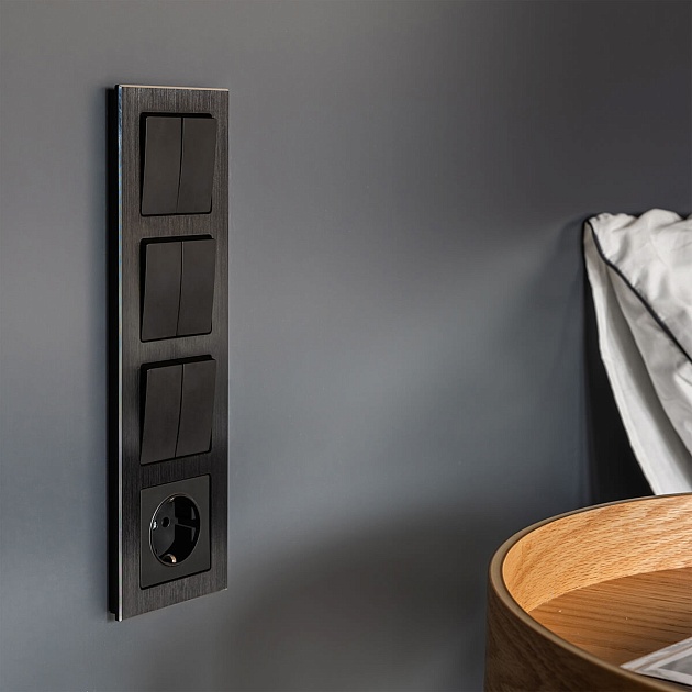 Выключатель Werkel двухклавишный черный матовый W1120008 4690389156700 изображение 6 Выключатель Werkel двухклавишный черный матовый W1120008 4690389156700 Фото № 6