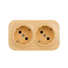 Розетка 2х2К+З Legrand Quteo 16A 250V со шторками дерево 782287
