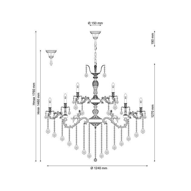 Каскадная люстра Lucia Tucci Barletta 122.16.8.6 Antique изображение 2 Каскадная люстра Lucia Tucci Barletta 122.16.8.6 Antique Фото № 2