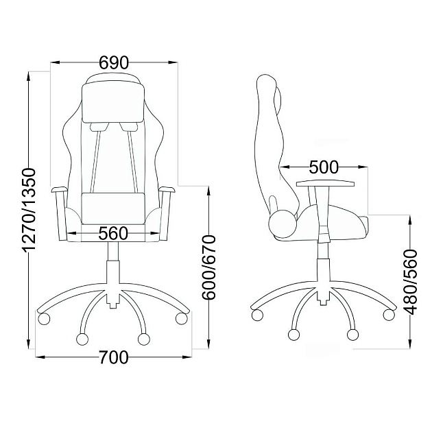 Игровое кресло AksHome Viper красный + черный, экокожа 45706 Фото № 2