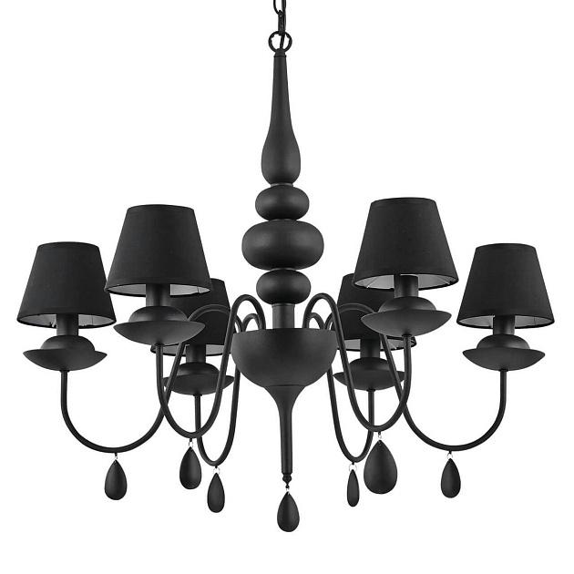 Подвесная люстра Ideal Lux Blanche SP6 Nero 111872 Фото № 