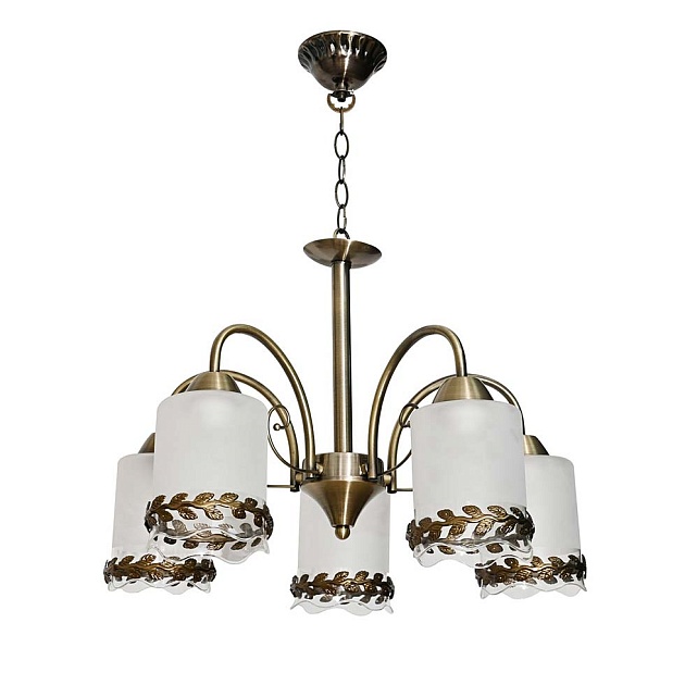 Потолочная люстра ЭкономСвет 10078/5AB WT+CL+AB изображение Потолочная люстра ЭкономСвет 10078/5AB WT+CL+AB Фото №