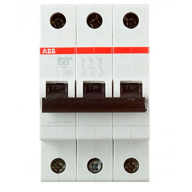 Автоматический выключатель 3-полюсной SH203 C63 2CDS213001R0634 Фото № 