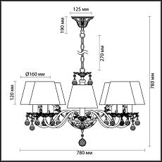 Подвесная люстра Odeon Light Classic Magali 3229/8 1