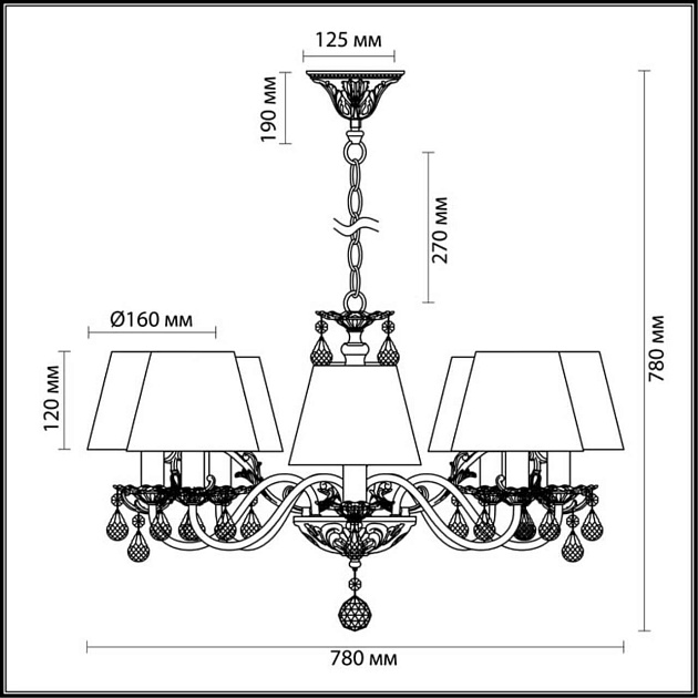 Подвесная люстра Odeon Light Classic Magali 3229/8 Фото № 2