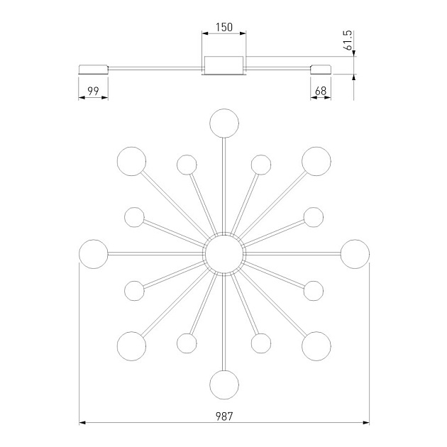 Потолочная светодиодная люстра Eurosvet Nitrino 90242/16 хром Фото № 3