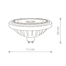 Лампа светодиодная GU10 15W 4000K прозрачная 9831 1