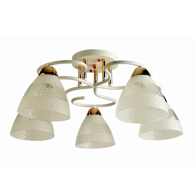 Потолочная люстра ЭкономСвет 11173/5WT+FGD WT+CL Фото № 