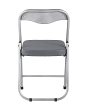 Складной стул Stool Group ДЖОН каркас металлик обивка экокожа серая RS04K-904-05 3