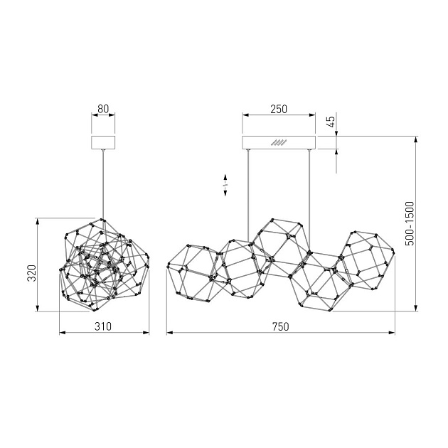 Подвесной светодиодный светильник Eurosvet Uma 90368/5 медь изображение 2 Подвесной светодиодный светильник Eurosvet Uma 90368/5 медь Фото № 2