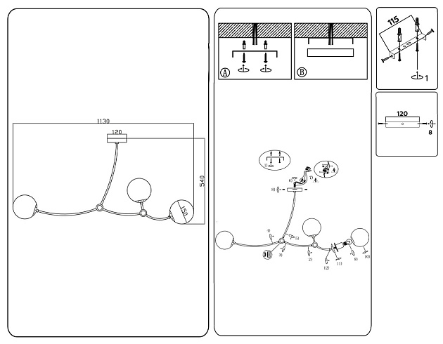 Подвесной светильник Ambrella light Traditional Modern TR2568 изображение 7 Подвесной светильник Ambrella light Traditional Modern TR2568 Фото № 7