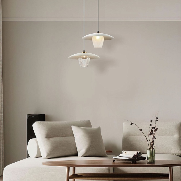 Подвесной светильник Eurosvet Kamari 50259/1 белый/прозрачный изображение 5 Подвесной светильник Eurosvet Kamari 50259/1 белый/прозрачный Фото № 5