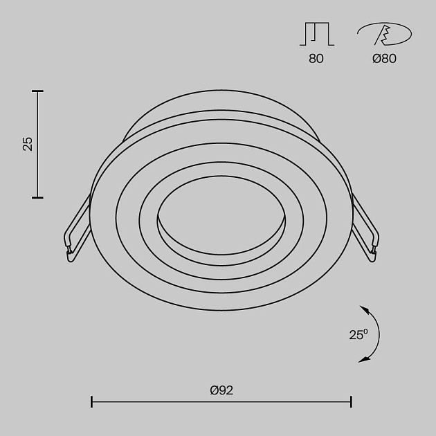 Встраиваемый светильник Atom DL023-2-01W Фото № 7
