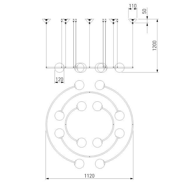 Подвесная люстра Bogates Brook 360/12 изображение 3 Подвесная люстра Bogates Brook 360/12 Фото № 3