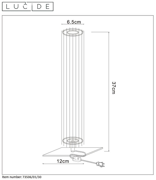 Настольная лампа Lucide Lionel 73506/01/30 Фото № 3