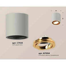 Комплект накладного светильника Ambrella light Techno Spot XS7533004 SGR/PYG серый песок/золото желтое полированное (C7533, N7004) 1