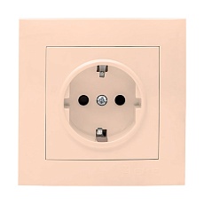 Валенсия розетка 1-местная с/з 16А кремовая с защ. штор. EKF PROxima EWR16-028-20