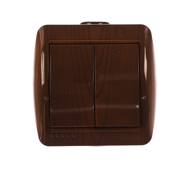 Выключатель двойной Lezard Nata сосна 710-0800-101 изображение Выключатель двойной Lezard Nata сосна 710-0800-101 Фото №