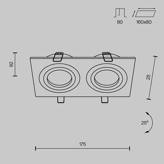 Встраиваемый светильник Atom DL024-2-02B Фото № 5
