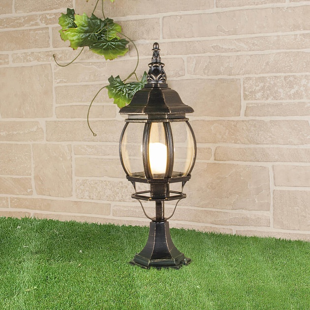 Уличный светильник Elektrostandard 1001S черное золото a034310 изображение Уличный светильник Elektrostandard 1001S черное золото a034310 Фото №