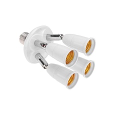 Разветвитель цокольный Е27-4хЕ27 (поворотный цоколь) белый REXANT 11-8864 1