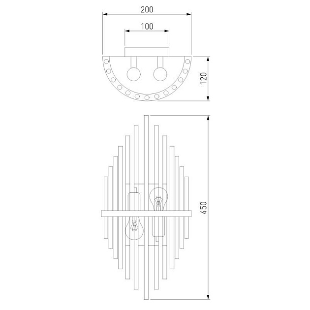 Настенный светильник Bogates Eclipse Allure 356/2 латунь Фото № 3