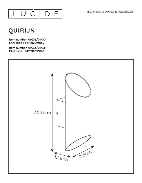 Настенный светильник Lucide Quirijn 09233/01/30 Фото № 2