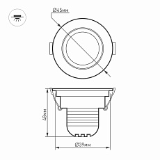 Мебельный светодиодный светильник Arlight LTM-R45WH 3W Day White 30deg 014912 2