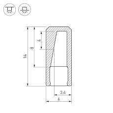 Профиль с рассеивателем Arlight ALU-NANO-6-2000 ANOD+SILICONE 021940 1