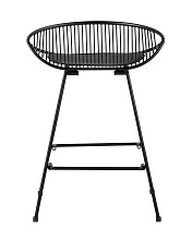 Полубарный стул Stool Group UFO черный с черной подушкой UFO-24A-P11 BL/BL 4