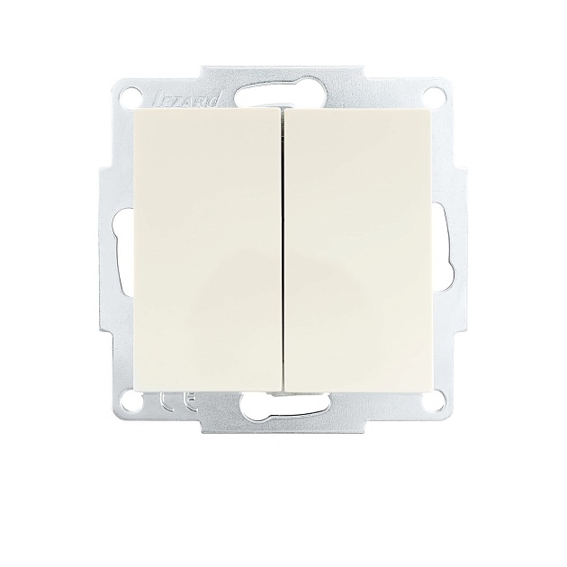 Выключатель двойной Lezard Vesna кремовый 742-0388-101 Фото № 