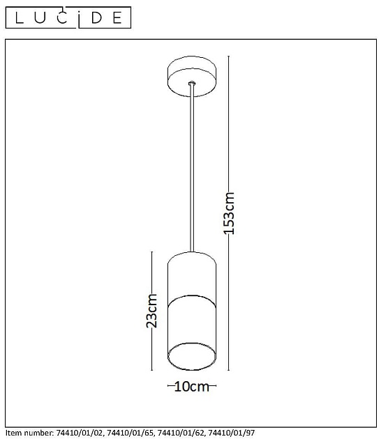 Подвесной светильник Lucide Zino 74410/01/65 Фото № 4