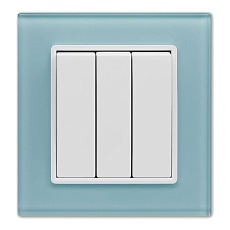 Выключатель трехклавишный Vesta-Electric Exclusive Blue голубой FVK050107SIN