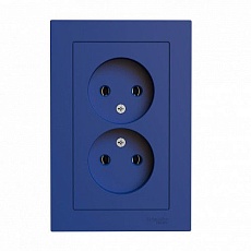 Розетка двойная 2К Schneider Electric AtlasDesign 16A 250V аквамарин ATN001120 1