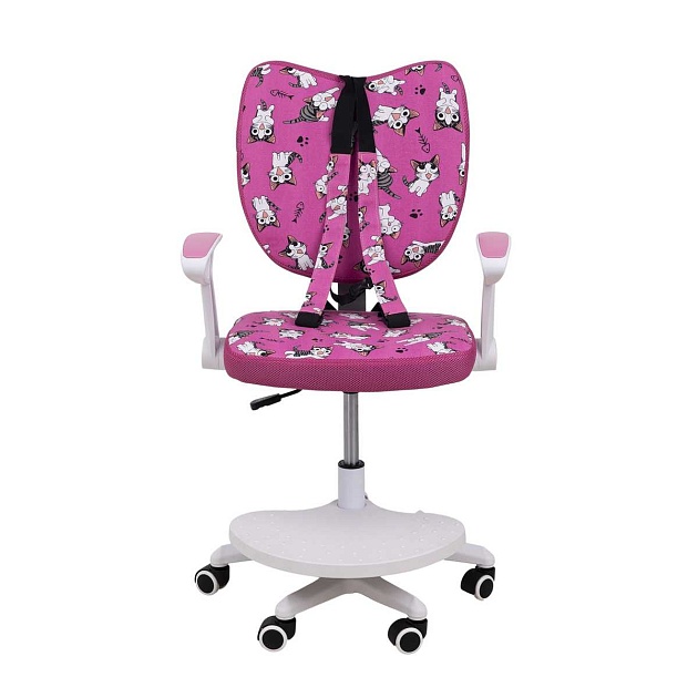 Детское кресло AksHome Catty фуксия с котятами, ткань 84764 Фото № 9