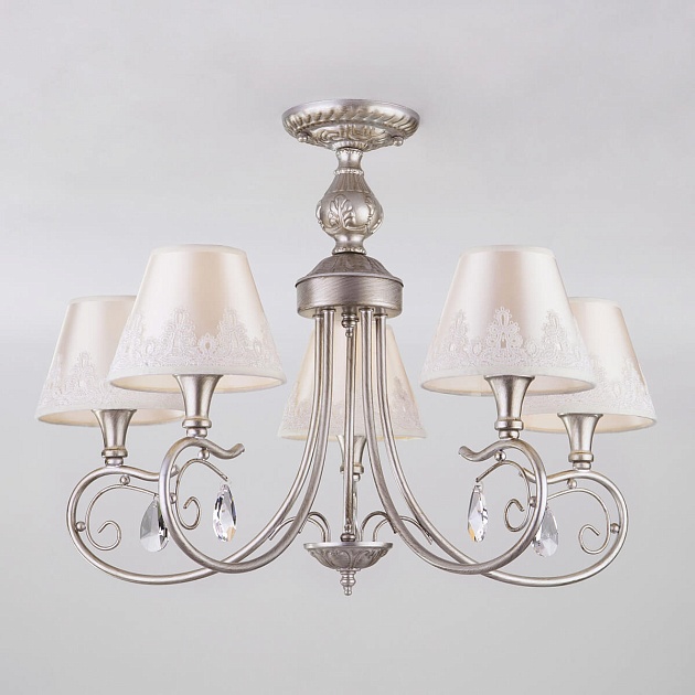 Подвесная люстра Eurosvet 60069/5 серебро изображение Подвесная люстра Eurosvet 60069/5 серебро Фото №