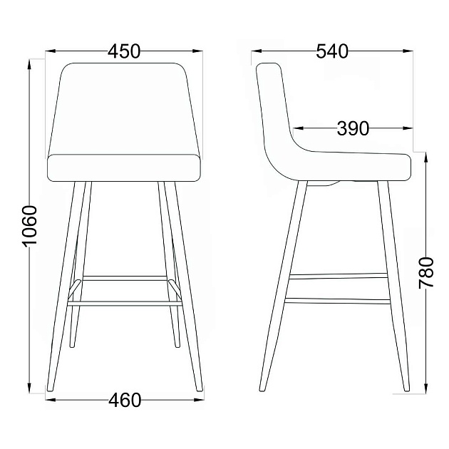 Барный стул AksHome Stella коричневый, велюр 75809 Фото № 2
