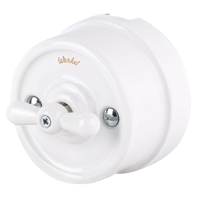 Переключатель-выключатель Werkel одноклавишный Retro белый W5612001 4690389166709 Фото № 