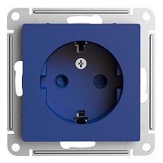 Розетка 2К+З Schneider Electric AtlasDesign 16A 250V со шторками аквамарин ATN001145 1