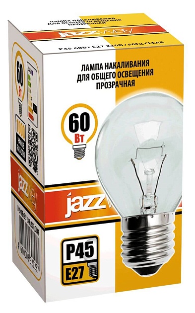 Лампа накаливания Jazzway E27 60W 2700K прозрачная 3320287 Фото № 2