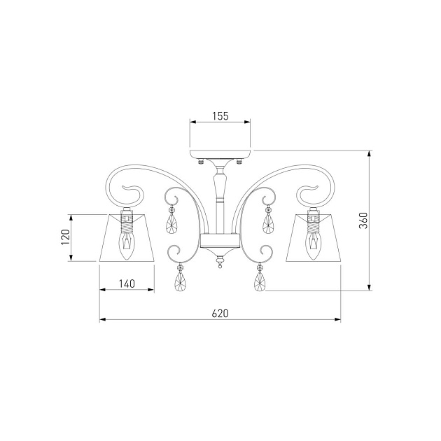 Потолочная люстра Eurosvet 60065/5 серебро изображение 2 Потолочная люстра Eurosvet 60065/5 серебро Фото № 2