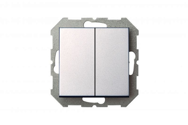 Выключатель двухклавишный Liregus Epsilon серебро 28-1731 изображение 4 Выключатель двухклавишный Liregus Epsilon серебро 28-1731 Фото № 4