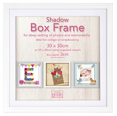 Фоторамка Innova PI09910 Ф/рамка 30*30cm Shadow Box White (окно 25*25см), белый, МДФ (6/240) Б0046305
