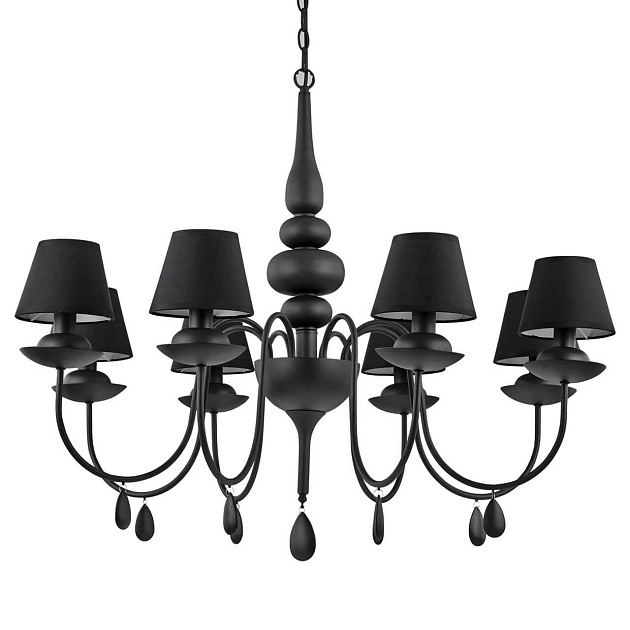 Подвесная люстра Ideal Lux Blanche SP8 Nero 111896 Фото № 