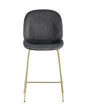 Полубарный стул Stool Group Турин со спинкой велюр серый золотые ножки 8329A VELVET GREY 1