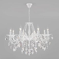 Подвесная люстра Eurosvet Veletta 10108/8 белый/прозрачный хрусталь Strotskis