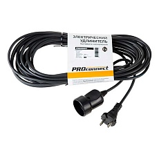 Удлинитель-шнур PROconnect ПВС 2х0.75, 10 м, б/з, 6 А, 1300 Вт, IP20, черный (Сделано в России) 11-7114