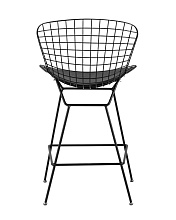 Полубарный стул Stool Group с низкой спинкой Bertoia черный с черной подушкой BTY-24L-P6 BL/BL 4