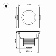 Мебельный светодиодный светильник Arlight LTM-S46x46WH 3W Warm White 30deg 015392 2