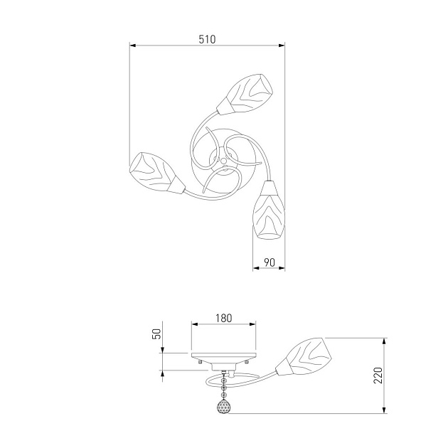 Подвесная люстра Eurosvet 30100/3 античная бронза изображение 2 Подвесная люстра Eurosvet 30100/3 античная бронза Фото № 2